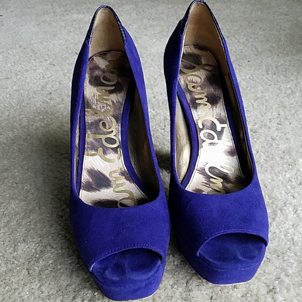 Sam Edelman Suede Platform Open Toe Angled Heels - image 4